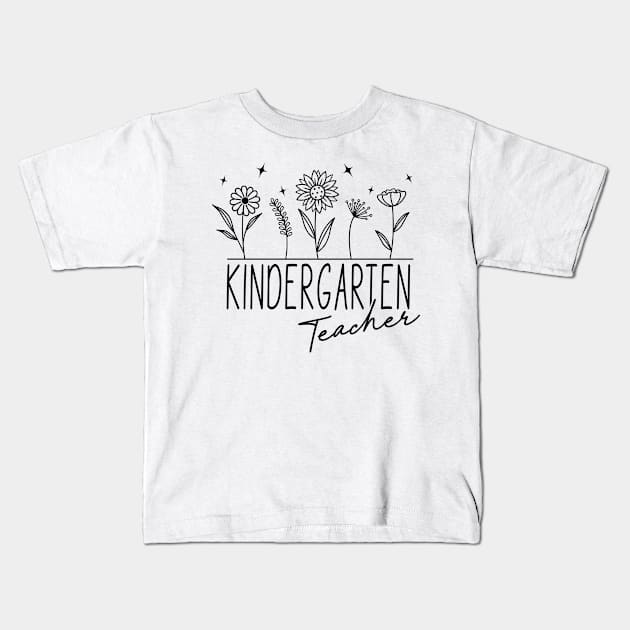 KINDERGARTEN Teacher Kids T-Shirt by Novelty Depot